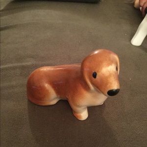 Brown dog small japan vintage figurine dachshund